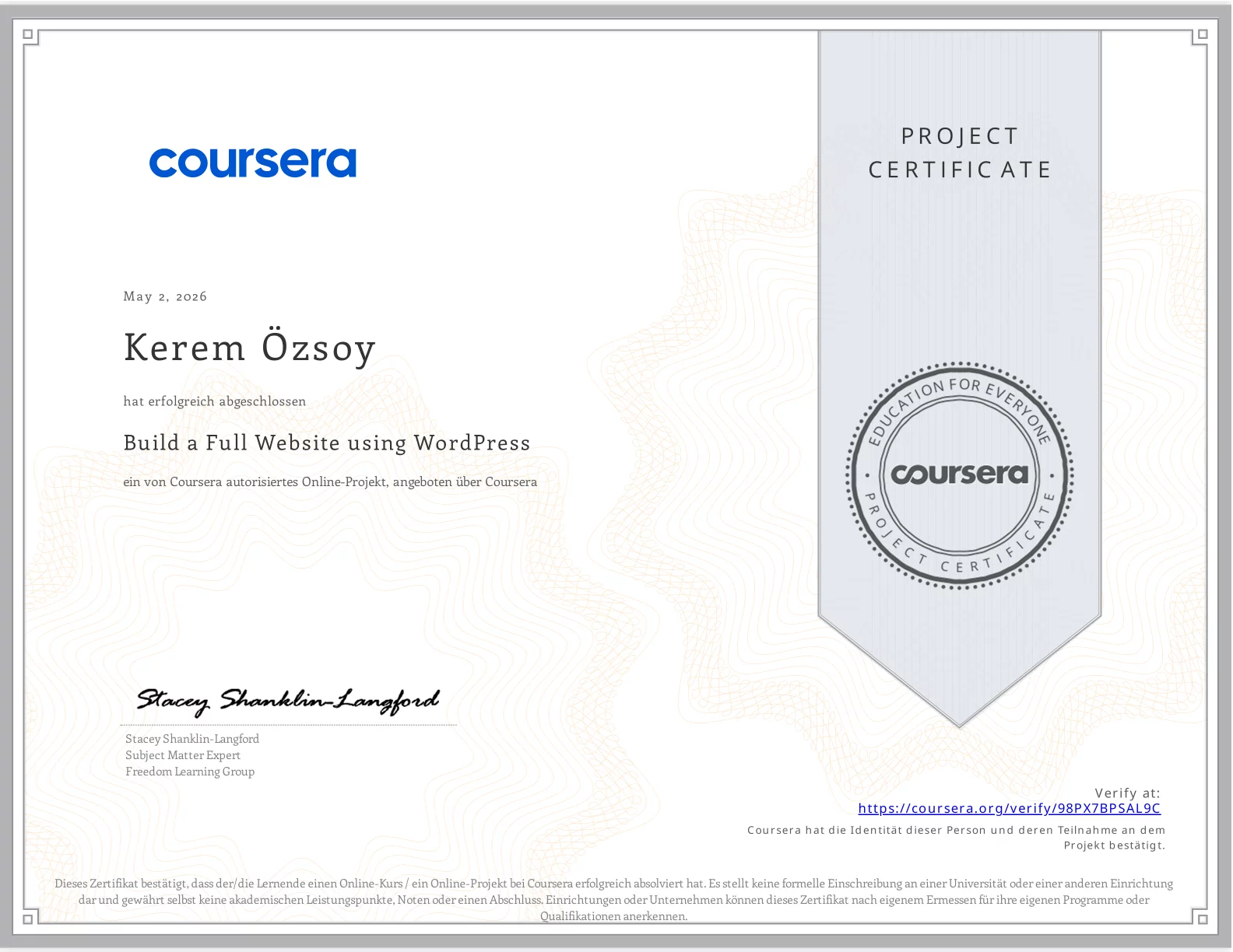 Coursera 98PX7BPSAL9C