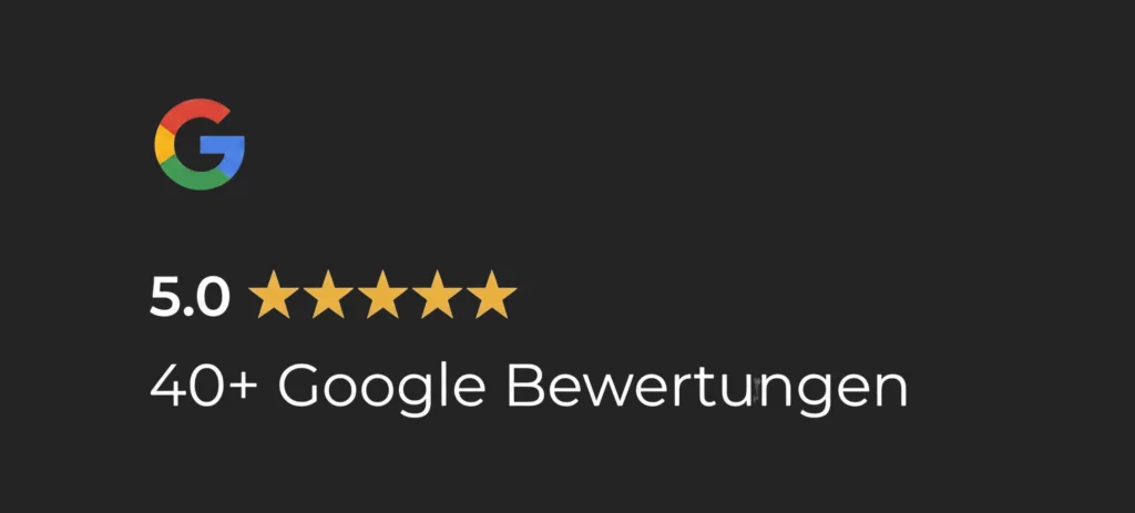 Google-Bewertung: 5.0 Sterne, 40+ Bewertungen für Webseite erstellen lassen